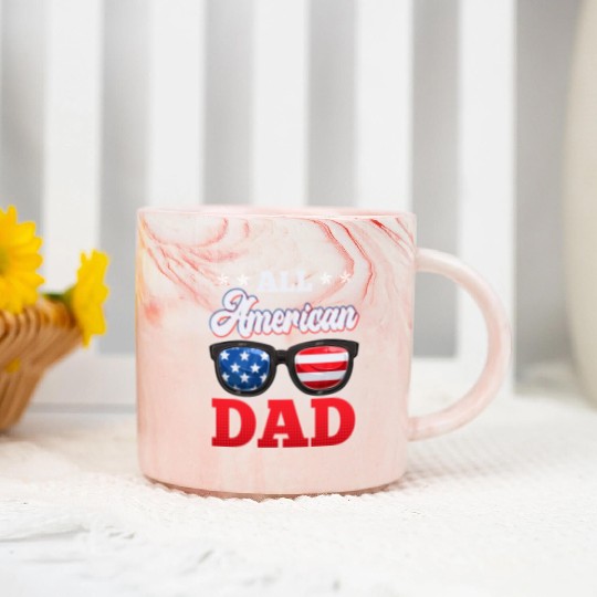 All American Dad Independence Day Party USA Father Marble Mugs