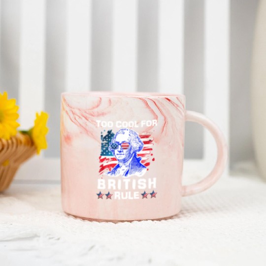 George Washington Too cool for British Rule US Marble Mugs