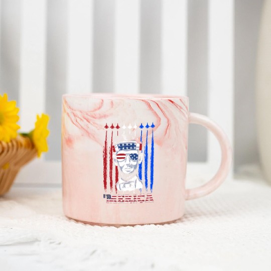 Merica Lincoln Independence Day Party Patriots Marble Mugs