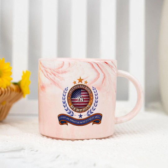 Legends of Memphis Tennessee Retro USA Flag Marble Mugs