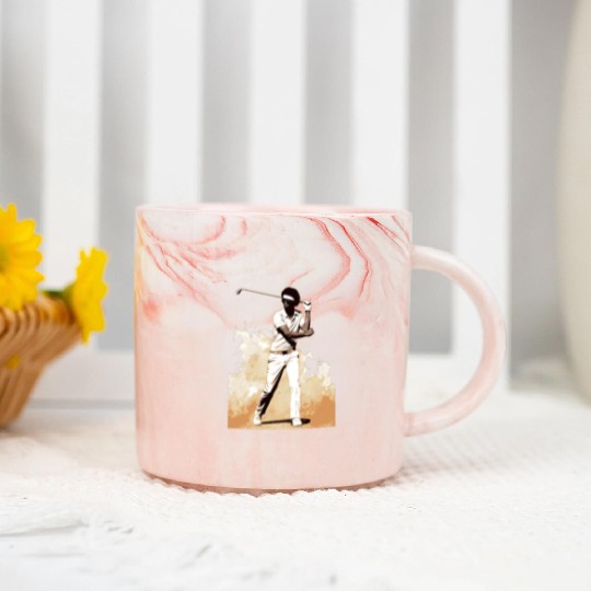 Golfer Afro Man Golf Player African American Marble Mugs