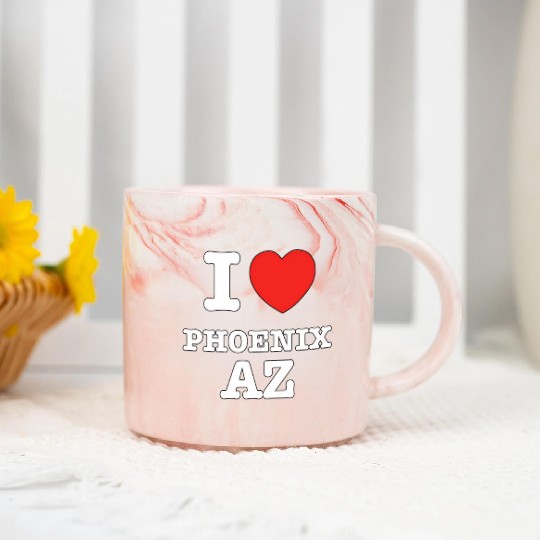 I Heart Phoenix Arizonna Love Marble Mugs