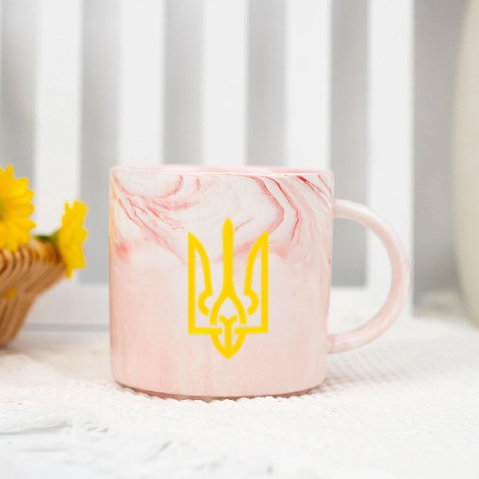 Ukraine Trident Symbol Middle Ukrainian Zeleny Marble Mugs