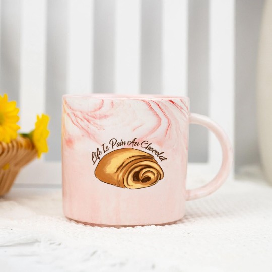 Life Is Pain And Chocolate Sweet Foods Marble Mugs