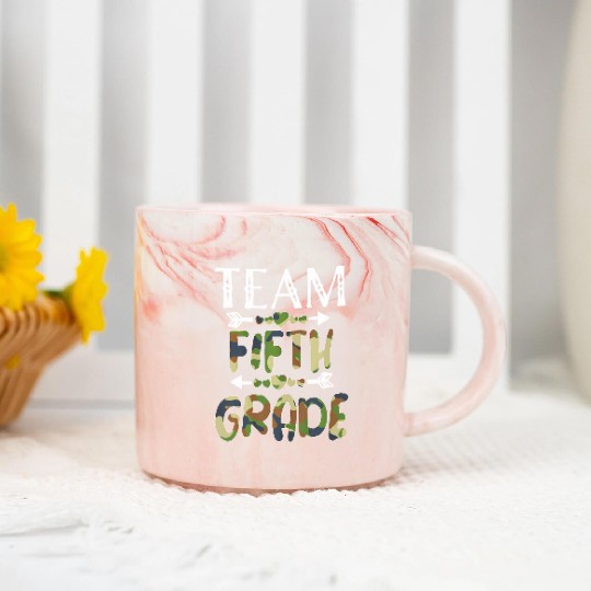 Team 5th Fifth Grade Camo Teacher Student Back To Marble Mugs