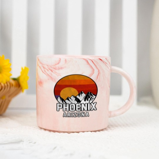 Phoenix Arizonna Mountain Sunset Marble Mugs