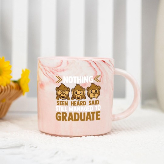 Graduate School Monkey Marble Mugs