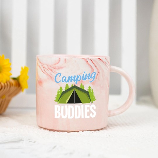 Cool Camping Buddies Camper Tenting Friends Tent Marble Mugs