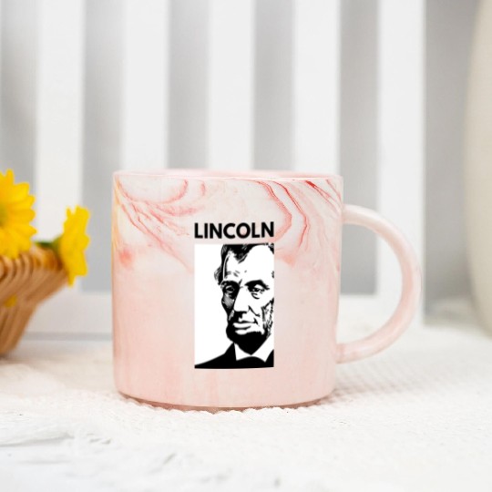 Black White Abraham Lincoln Marble Mugs