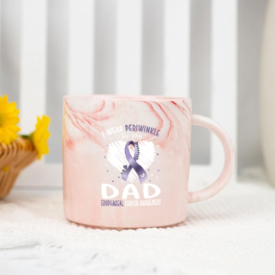 I Wear Periwinkle For My Dad Esophageal Cancer Marble Mugs