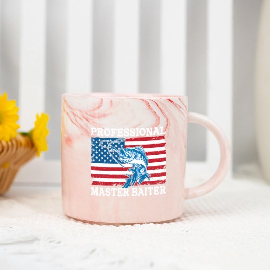 Professional Master Baiter Us American Flag Bass Marble Mugs