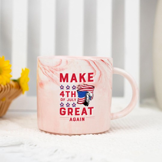 Make 4th of July great again Marble Mugs