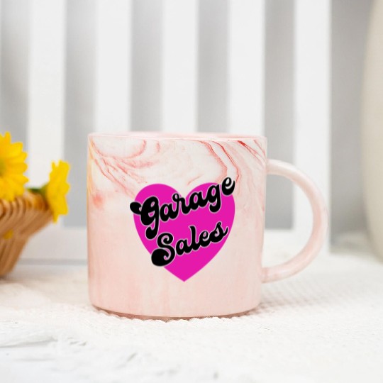 Garage Sales pink heart Marble Mugs