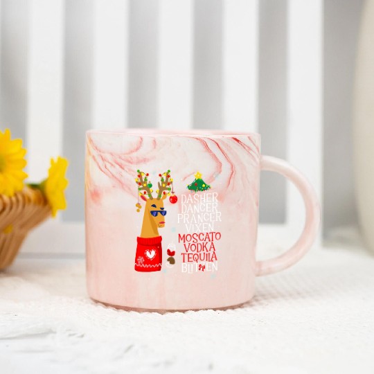 Dasher Dancer Prancer Alcohol Dasher Dancer Wo'S Marble Mugs