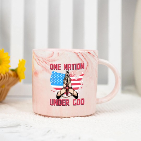 One Nation under God Marble Mugs