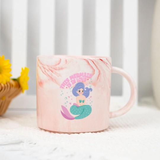 This Mermaid Is In love Folklore Fantasy Fish Marble Mugs