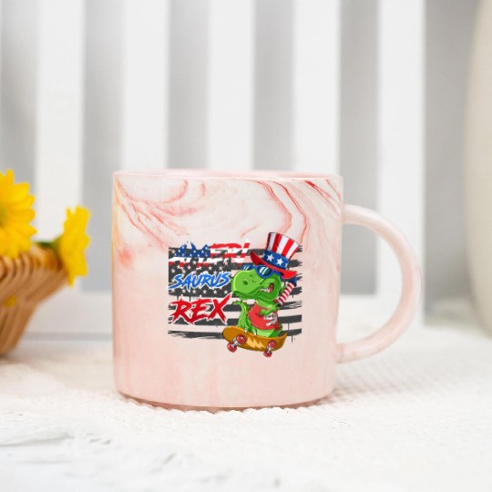 Amerisaurus Rex America Party Independence Day Marble Mugs