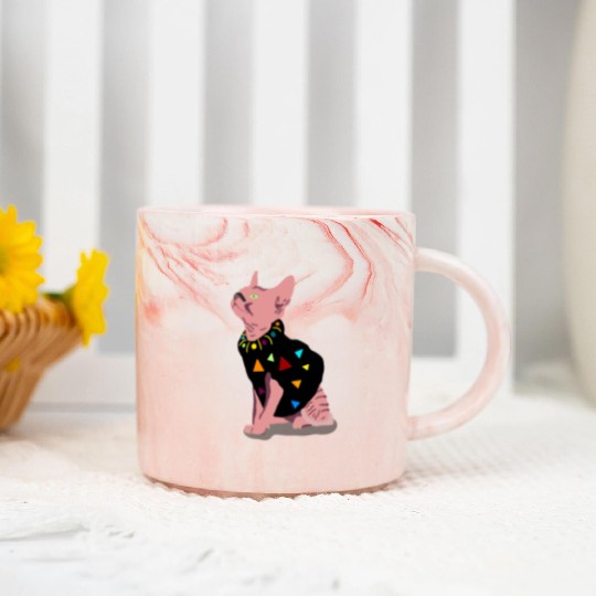pink cute cat meowed funny meowdy cowboy for you Marble Mugs