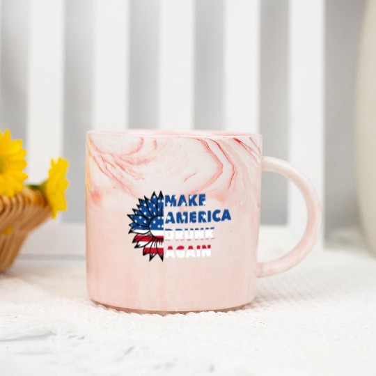 Make America Drunk again Marble Mugs