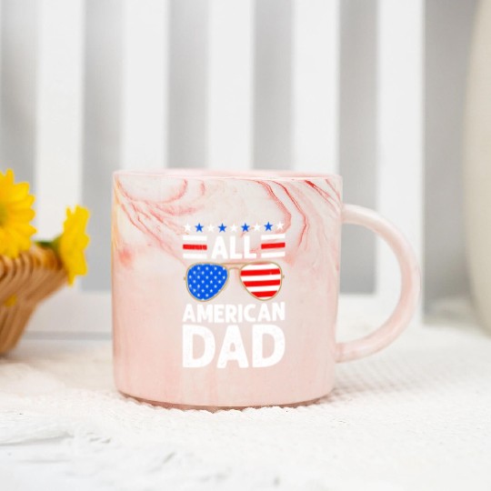 All American Dad Independence Day USA Party Marble Mugs
