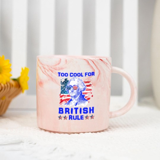 George Washington Too cool for British Rule US Marble Mugs