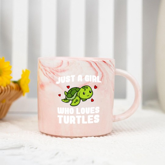 Just A Who Loves Turtles Sea Turtle Marble Mugs