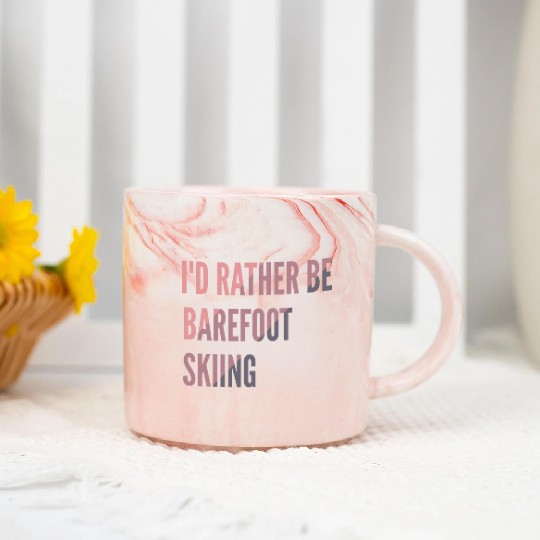 I d Rather Be Barefoot Skiing Water Skiing Lover Marble Mugs