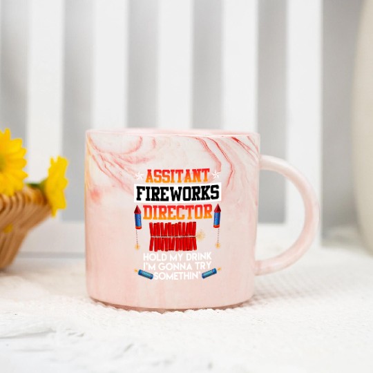 Independence Day Assistant Fireworks Director USA Marble Mugs