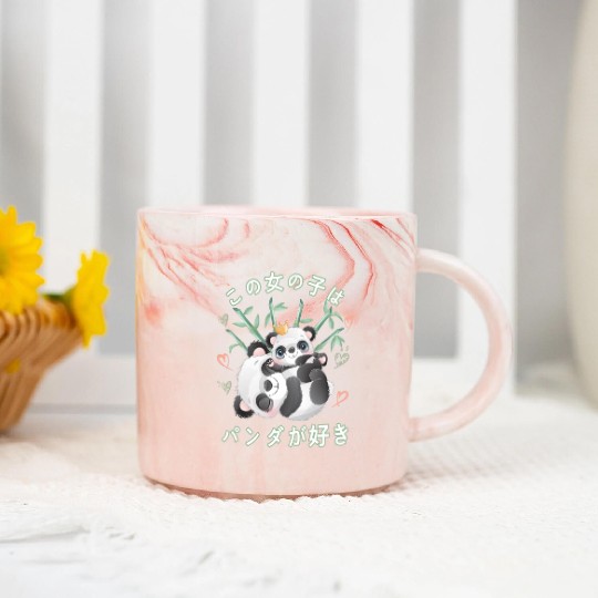 Panda Love Mom Panda Bear Marble Mugs
