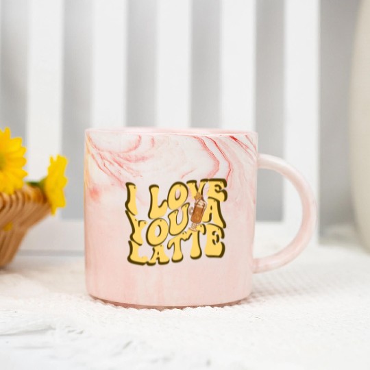 I Love You A Latte Couples Romance Marble Mugs