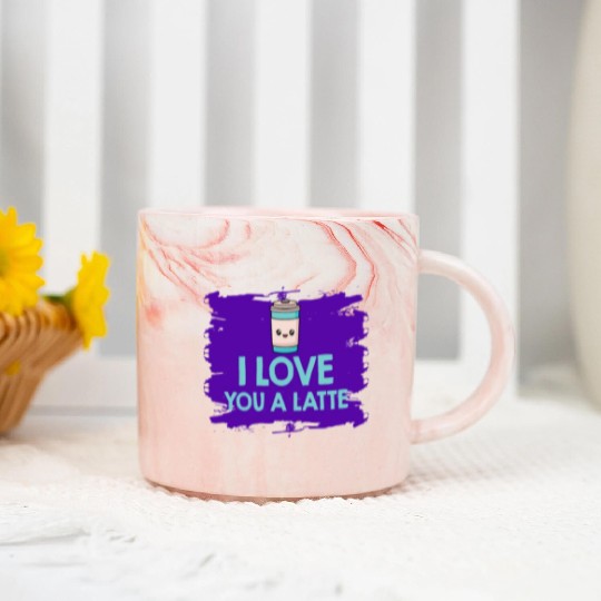 I Love You A Latte Couples Romance Marble Mugs