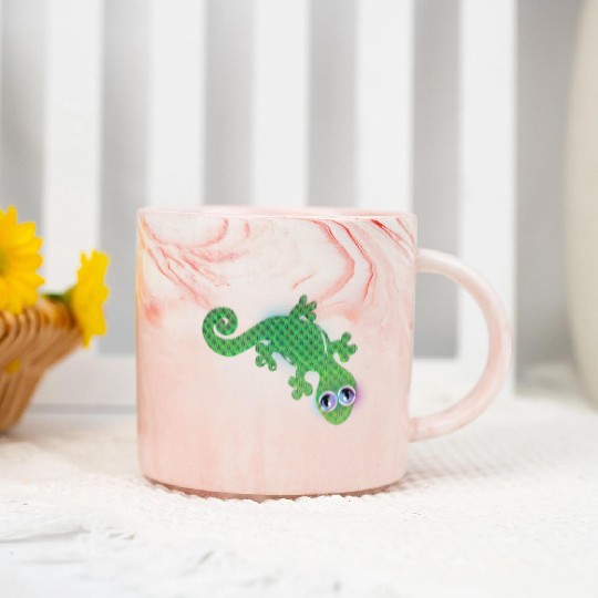 Green lizard Marble Mugs
