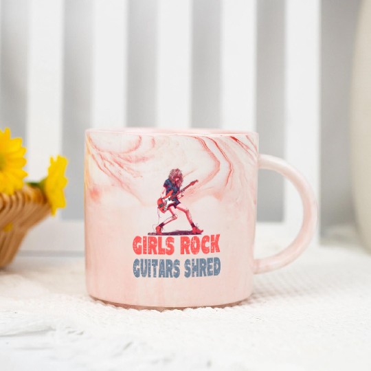 Gilrs Rock Guitar Shrek Marble Mugs