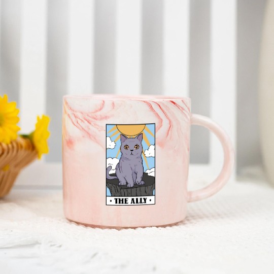 The Ally Cat Sunny LGBT Pride Month Feline LGBT Marble Mugs