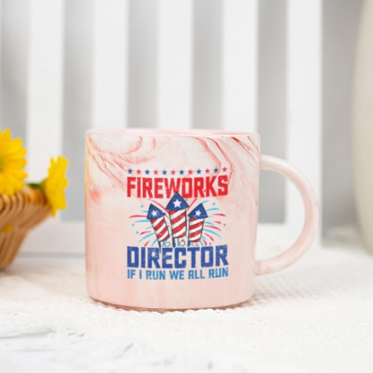 Fireworks director if i run we all run Marble Mugs
