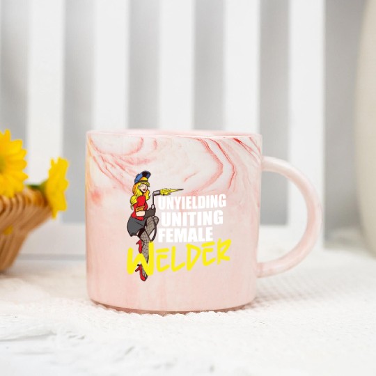 Female Welder Funny Welding Mechanic Forge Marble Mugs