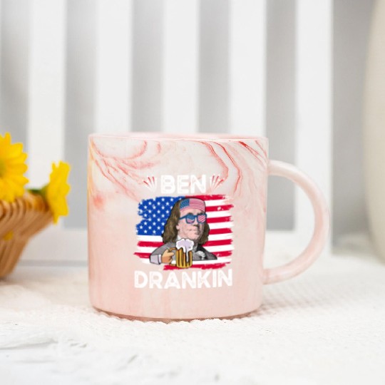 Ben Drankin US President Independence Day Marble Mugs
