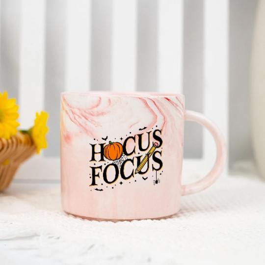 Funny Hocus Focus Teacher Appreciation Halloween Marble Mugs