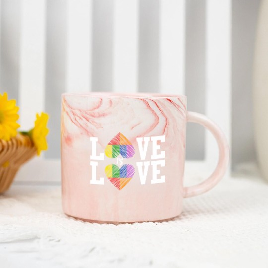 LOVE IS LOVE Marble Mugs