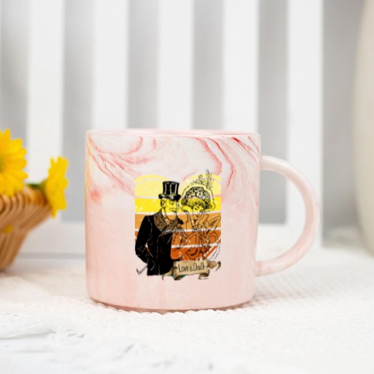love or death vintage Marble Mugs design