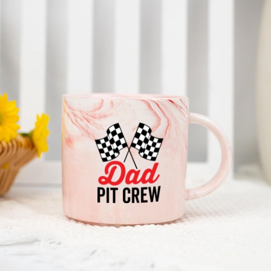 Dad Pit Crew for Racing Party Costume Marble Mugs