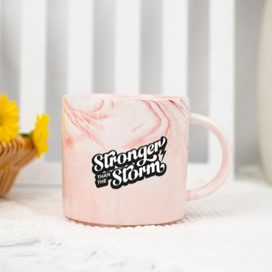 Strong people gifts Stronger than the Storm Marble Mugs