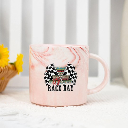Its Race Day Marble Mugs