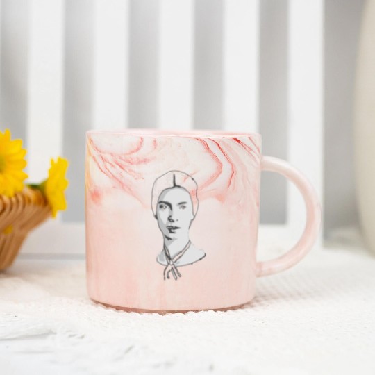 Emily Dickinson Black and White Marble Mugs