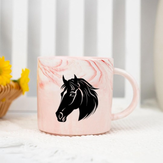 Horse Equine Pony Marble Mugs