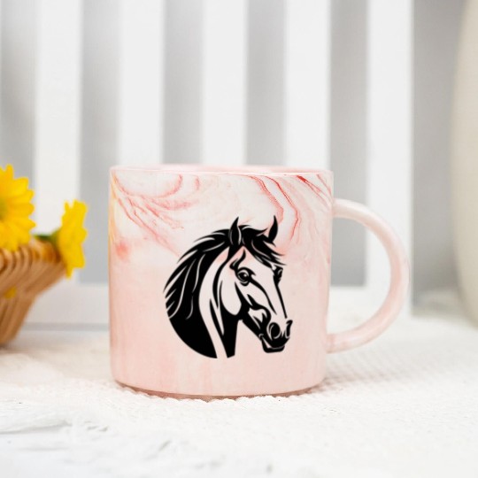 Horse Equine Pony Marble Mugs