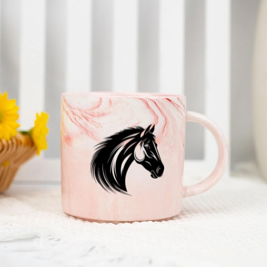 Horse Equine Pony Marble Mugs