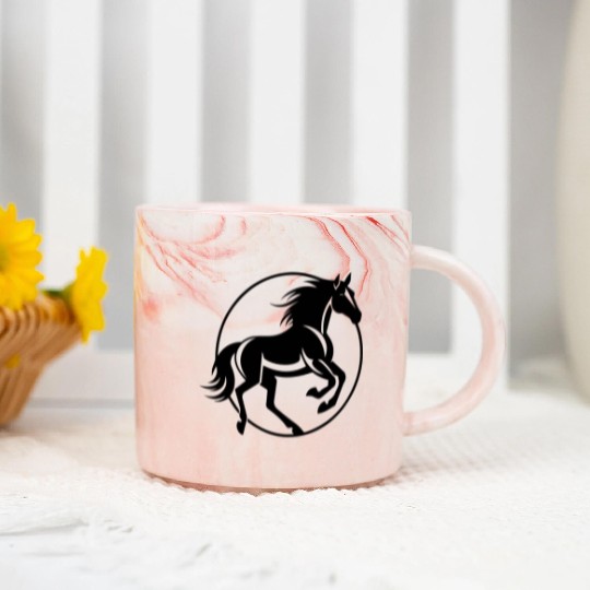 Horse Equine Pony Marble Mugs