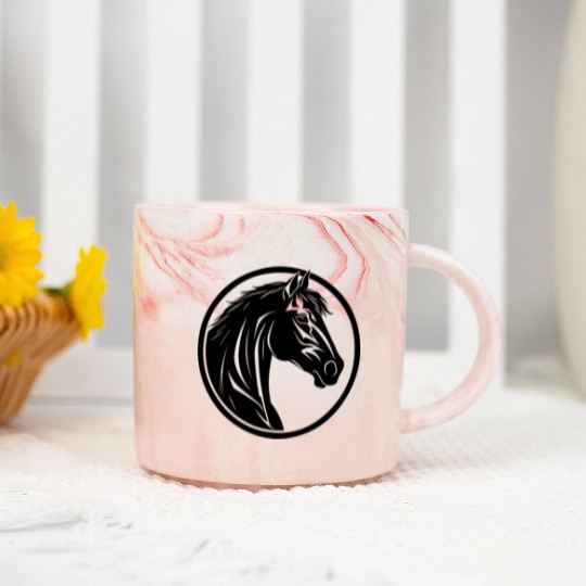 Horse Equine Pony Marble Mugs