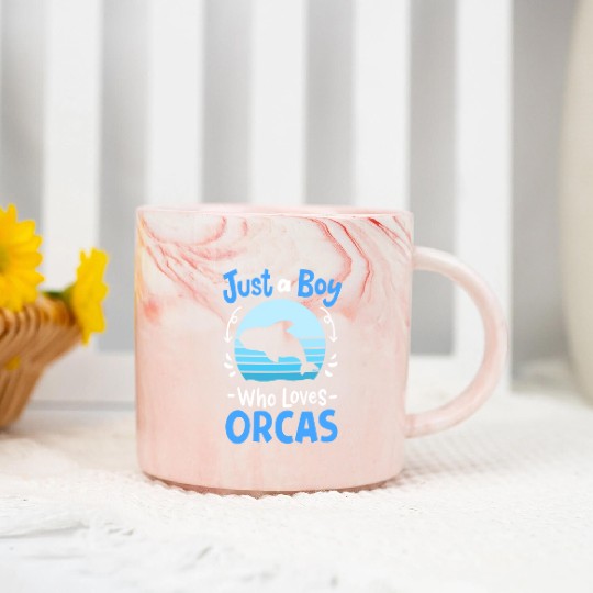 Orcas Whales Orca Lover Retro Marble Mugs